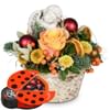 Flower arrangement Little Angel with Munz chocolate ladybird
