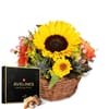 Flower arrangement 'Sunny Kiss' with Avelines pralines from