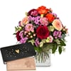 Flower bouquet 'Birthday' with Munz bar of chocolate 'Heart'