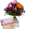 Flower bouquet 'Blossom Beauty' with Munz bar of chocolate '
