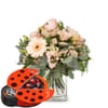 Flower bouquet Delicate Colors with Munz chocolate ladybird