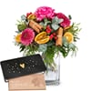 Flower bouquet 'Happy Day' with Munz bar of chocolate 'Heart