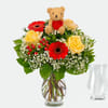 Flower Bouquet Heart Messenger With Vase Online