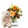 Flower bouquet 'Magical Advent Season' with teddy bear 'Bian