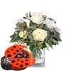Flower bouquet New Year s Eve with Munz chocolate ladybird