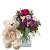 Flower bouquet 'Sweet Bloom' with teddy bear Online