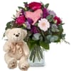 Flower bouquet 'Sweet Bloom' with teddy bear Online