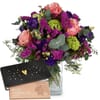 Flower bouquet 'Sweet Day' with Munz bar of chocolate 'Heart