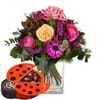 Flower bouquet Sweet Surprise with Munz chocolate ladybird