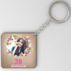 Flower Frame Personalized Birthday Keychain Online