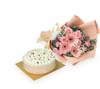 Flowers with Lindt White Chocolate Strawberry Frozen Cake Online