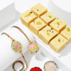 Fluorescent Bhaiya Bhabhi Rakhi With Soan Papdi Online