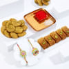 Fluorescent Bhaiya Bhabhi Rakhis And Delicacies Hamper Online
