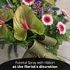 Funeral bunch mixed cut flowers with ribbon Online