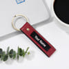 Gift Genuine Leather Personalized Red Wallet And Keychain Combo For Secret Santa