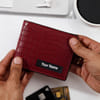 Buy Genuine Leather Personalized Red Wallet And Keychain Combo For Secret Santa