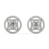 Buy Geometric Diamond Jacket Silver Earrings