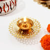 Shop Glowing Floral Metal Diya - Set Of 2