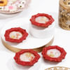 Buy Glowing Red Clay Diwali Diya - Set Of 4