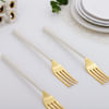 Gift Gold And Ivory Stainless Steel Fork - Set Of 6