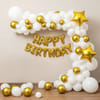 Buy Gold And White Birthday Balloon Decor