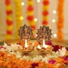 Gift Gold Finish Lakshmi Ganesh Diya Set