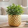 Gift Gold Finish Pineapple Metal Planter