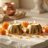 Gift Gold Hammered Metal Tealight Holder Set