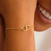 Gift Gold Interlocking Double Heart Bracelet For Women