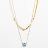 Gold Plated Double Layered Evil Eye Necklace Online