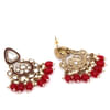 Shop Gold-plated Kundan And Meenakari Chandbali Earrings - Red