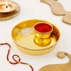 Gold Plated Tilak Thali With Moli Online