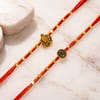 Gift Gold Toned Swastika, Om & Ganesha Rakhi Set of 4