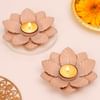 Golden Bloom Diwali Metal Diyas - Set Of 2 Online