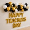 Gift Golden Chrome Balloon Arrangement For Teacher's Day