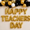 Buy Golden Chrome Balloon Arrangement For Teacher's Day