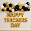 Golden Chrome Balloon Arrangement For Teacher's Day