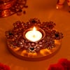 Gift Golden Floral Metal Diya