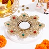 Buy Golden Floral Metal Diya