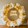 Golden Glow Ring Birthday Balloon Decor Golden Glow Ring Birthday Balloon Decor