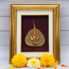 Golden Lord Ganesha Leaf Frame Online