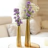 Gift Golden Metal Flower Vases - Set of 2