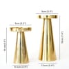 Buy Golden Metal Pillar Candle Holder - Set of 2