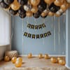 Golden Midnight New Year Balloon Decor