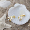 Gift Golden Triangle 14K Gold Plated Pearl Studs