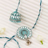Gift Graceful Blue Bhaiya Bhabhi Rakhi With Delectable Sweets