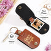 Gift Graceful Journey Personalized Leather Photo Keychain