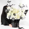 Gift Graceful Monochrome Floral Arrangement for Him