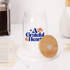 Buy Greatful Heart Personalized Wooden Lid Glass Tumbler