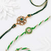 Gift Green Kundan And Meenakari Rakhis - Set Of 2